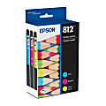 Epson® 812 DuraBrite® Ultra Cyan, Magenta, Yellow Ink Cartridges, Pack Of 3, T812520-S 1 thumbnail image