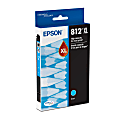 Epson® 812XL DuraBrite® High-Yield Cyan Ink Cartridge, T812XL220-S