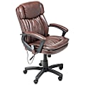 True Innovations High-Back Bonded Leather Massage Chair, 43"H x 25"W x 19 3/4"D, Brown