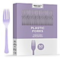 Amscan 8017 Solid Heavyweight Plastic Forks, Lavender, 50 Forks Per Pack, Case Of 3 Packs 1 thumbnail image