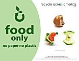 Recycle Across America Food Standardized Recycling Label, FOOD-8511, 8 1/2" x 11", Light Green