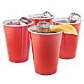 Highmark® Plastic Cups, 16 Oz, Red, Pack Of 50