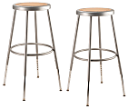 National Public Seating Adjustable Hardboard Science Stools, 25 - 32-1/2"H, Brown/Gray, Pack Of 2 Stools 1 thumbnail image