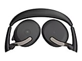 Jabra Evolve2 65 Flex MS Stereo - Headset - on-ear - Bluetooth - wireless - active noise canceling - USB-C - black - Certified for Microsoft Teams