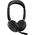 Jabra Evolve2 65 Flex MS Stereo - Headset - on-ear - Bluetooth - wireless - active noise canceling - USB-C - black - Certified for Microsoft Teams