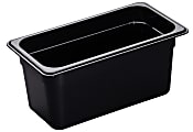 Cambro H-Pan High-Heat GN 1/3 Food Pans, 6"H x 6-15/16"W x 12-3/4"D, Black, Pack Of 6 Pans