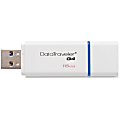 Kingston® DataTraveler® G4 USB 3.0 Flash Drive, 16GB, White/Blue