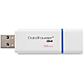 Kingston® DataTraveler® G4 USB 3.0 Flash Drive, 16GB, White/Blue 1 thumbnail image