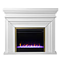 Southern Enterprises Bevonly Color-Changing Fireplace, 38-3/4”H x 45-3/4”W x 15”D, White/Gold