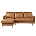 Lifestyle Solutions Lillian Vegan Leather Sectional Sofa, 33-1/2”H X 83-1/8”W x 60-5/8”D, Caramel 1 thumbnail image