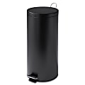 Honey-Can-Do Round Steel Step Trash Can With Bucket, 7.9 Gallons, 27 3/4"H x 13"W x 13"D, Matte Black 1 thumbnail image