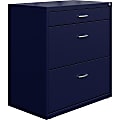 NuSparc 30"W x 17-5/8"D Lateral 3-Drawer File Cabinet, Navy