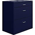 LYS SOHO 30"W x 17-5/8"D Lateral 3-Drawer File Cabinet, Navy