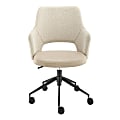 Eurostyle Darcie Faux Leather/Fabric Mid-Back Office Chair, Ivory/Black