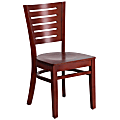 Flash Furniture Slat Back Wood Restaurant Chair, Mahogany Seat/ Mahogany Frame