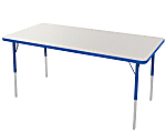 Marco Group 30" x 60" Activity Table, Rectangular, 21 - 30"H, Gray Glace/Blue