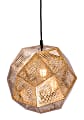 Zuo Modern Bald Ceiling Lamp, 13-2/5"W, Gold Shade/Black Base