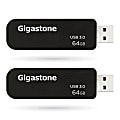 Dane-Elec Gigastone USB 3.0 Flash Drives, 64GB, Black, Set Of 2 Flash Drives 1 thumbnail image