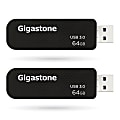 Dane-Elec Gigastone USB 3.0 Flash Drives, 64GB, Black, Set Of 2 Flash Drives