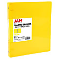 JAM PAPER 3 Ring Plastic Binder, 1 inch, Yellow 1 thumbnail image