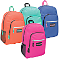 Trailmaker Girls' Deluxe Backpacks, Assorted Colors, Case Of 24 Backpacks
