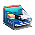 Mind Reader 5-Compartment Desk Organizer, 9-1/8”H x 12-1/2”W x 11”D, Turquoise