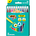 BIC® Kids Coloring Markers, Assorted Colors, Pack Of 10 Markers