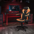 Flash Furniture Gaming Desk And Racing Chair Set With Cup Holder And Headphone Hook, Orange