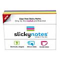 Slickynotes Self-Stick Notes, 3 15/16" x 2 15/16", Assorted Colors, 100% Recycled, 95 Sheets Per Pad, Pack Of 4 Pads 1 thumbnail image