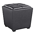 Office Star™ Rockford Storage Ottoman, Pewter