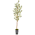Nearly Natural Olive Tree 90”H Artificial Plant With Decorative Planter, 90”H x 22”W x 19”D, Green/Gray