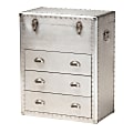 Baxton Studio 30"H French Industrial Storage Cabinet, Silver