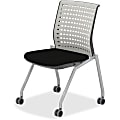 Mayline® Thesis Static Back Armless Stackable Chairs, Black/Light Gray, Set Of 2
