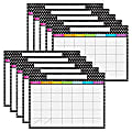 Ashley Productions Smart Poly PosterMat Pals Space Savers, 13" x 9-1/2", Black/White Dots Calendar, Pack Of 10 Pieces