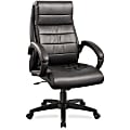 Lorell® Deluxe Ergonomic Bonded Leather High-Back Chair, Black