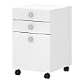 kathy ireland® Office by Bush Business Furniture Echo 16-1/3"D Vertical 3-Drawer Mobile File Cabinet, Pure White, Standard Delivery