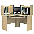 South Shore Furniture Morgan Collection Corner Desk With Hutch, 51"H x 50"W x 50"D, Honey Oak 1 thumbnail image