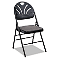 Samsonite® Fanfare High-Back Padded Folding Chair, 35 1/2"H x 18 1/2"W x 21 3/4"D, Black, Carton Of 4