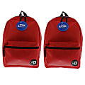 BAZIC Products 16" Basic Backpacks, Red, Pack Of 2 Backpacks