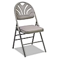 Samsonite® Fanfare High-Back Padded Folding Chair, 35 1/2"H x 18 1/2"W x 21 3/4"D, Taupe, Carton Of 4