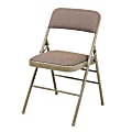 Samsonite® Commercial-Grade Folding Chairs, 18"H x 18"W x 19"D, Taupe Frame, Cavallaro Taupe Fabric, Pack Of 4