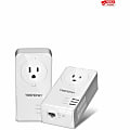 TRENDnet Powerline 1300 AV2 Adapter With Built-in Outlet Adapter Kit, Includes 2x TPL-423E Adapters, IEEE 1905.1 & IEEE 1901 1 thumbnail image