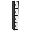 Alpine AdirOffice 4-Tier Steel Lockers, 72"H x 12"W x 12"D, Black/White, Pack Of 2 Lockers