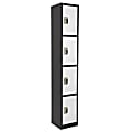 Alpine AdirOffice 4-Tier Steel Lockers, 72"H x 12"W x 12"D, Black/White, Pack Of 2 Lockers 1 thumbnail image