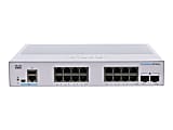 Cisco 250 CBS250-16T-2G Ethernet Switch - 16 Ports - Manageable - 2 Layer Supported - Modular - 2 SFP Slots - CBS25016T2GNA 1 thumbnail image
