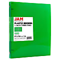 JAM PAPER 3 Ring Plastic Binder, 0.5 inch, Green, Sold Individually 1 thumbnail image