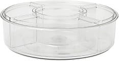 Martha Stewart Brody Divided Lazy Susan Organizer With 5 Removable Bins, 3-1/2"H x 11-3/4"W x 11-3/4"D, Clear 1 thumbnail image