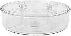 Martha Stewart Brody Divided Lazy Susan Organizer With 5 Removable Bins, 3-1/2"H x 11-3/4"W x 11-3/4"D, Clear