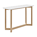 Eurostyle Aren Console Table, 30”H x 47”W x 15-1/2”D, White/Natural