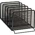 Rolodex Expressions 22141 Mesh Stacking Sorter - 5 Compartment(s) - 7.50" x 8.50"x 14.25" Depth - Desktop - Stackable - Black - Steel - 1 Each 1 thumbnail image